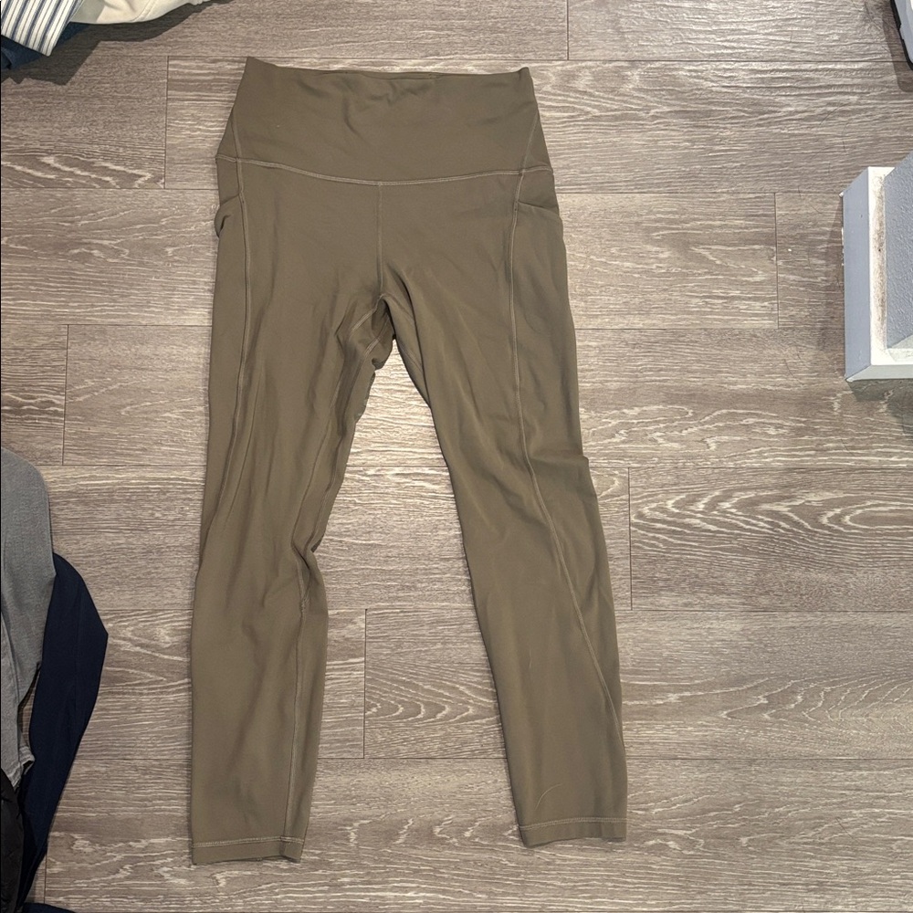 Olive Green Lululemon High-Waisted Leggings